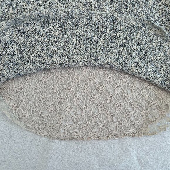 POOF Knit and Crochet Grey Blue and Cream Long Sleeved Top - Picture 10 of 10